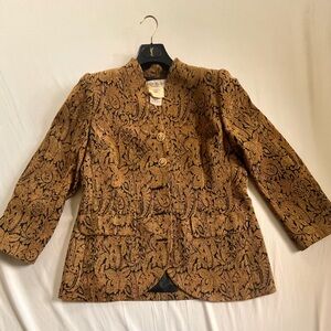 Yves Saint Laurent vintage Gold and Black Patterned Women's Blazer